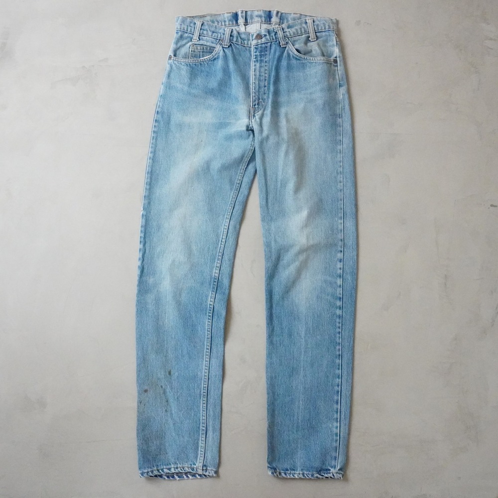 Vintage Levis 505 Orange Tab Jeans 34x36 Mens 90s Light Wash Straight Leg Denim
